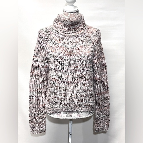 LINE the LABEL Cream and cranberry heather Italian knit sweater size XS. - Picture 2 of 13